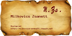 Milkovics Zsanett névjegykártya